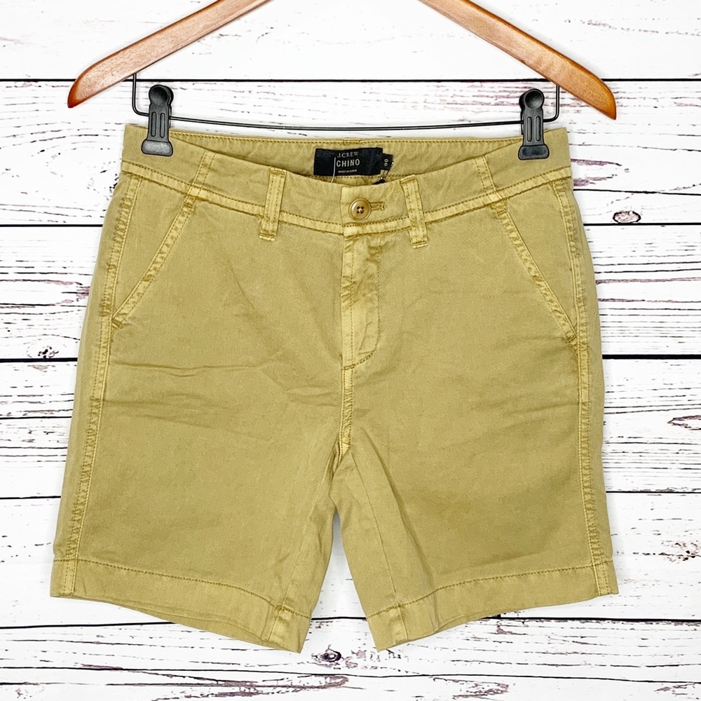 NWT J. Crew Sunday Slim Chino Khaki Shorts Size 00